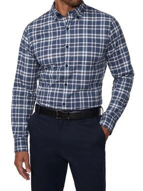 Bonobos Navy and White Plaid Button-Down Shirt